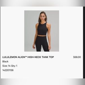Lululemon Aligh High neck tank